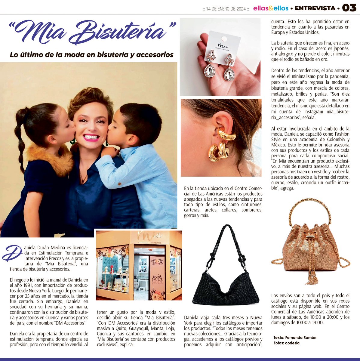 Daniela Durán nos cuenta sobre las últimas tendencias en bisutería y accesorios en "Mía Bisutería.

Suplemento Ellas &amp; Ellos / Diario <a href="/elmercurioec/">Diario El Mercurio</a>