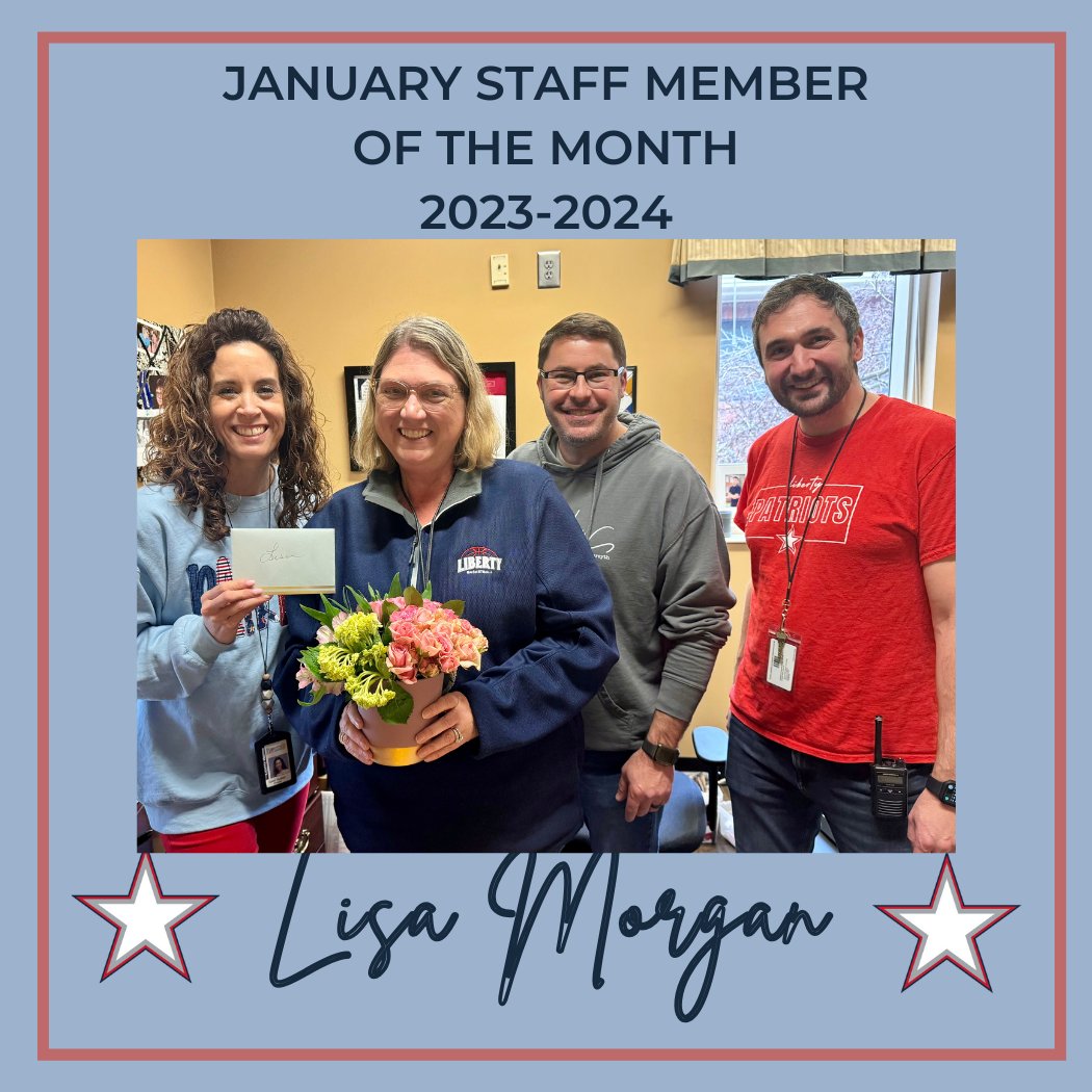 A huge round of applause to our outstanding January Teacher of the Month, Ms. Eve Phillips, and our invaluable January Staff Member of the Month, Ms. Lisa Morgan. Your commitment and passion make a significant impact on our school, and we're incredibly proud to have you at LMS!