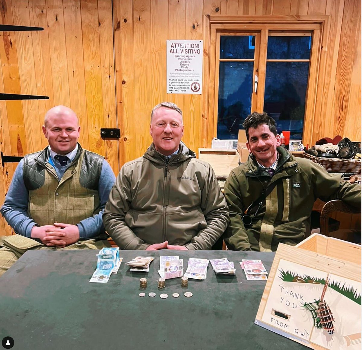 GWelfare's tweet photo. John came up with the brilliant Estate Poster inviting  donations from loaders, chefs etc. The donation box raised  £636 in total. Thank you! If you'd like an Estate Poster for next season, print one out from here: https://t.co/KFtZM7NXm7 https://t.co/FEMwqvELtF