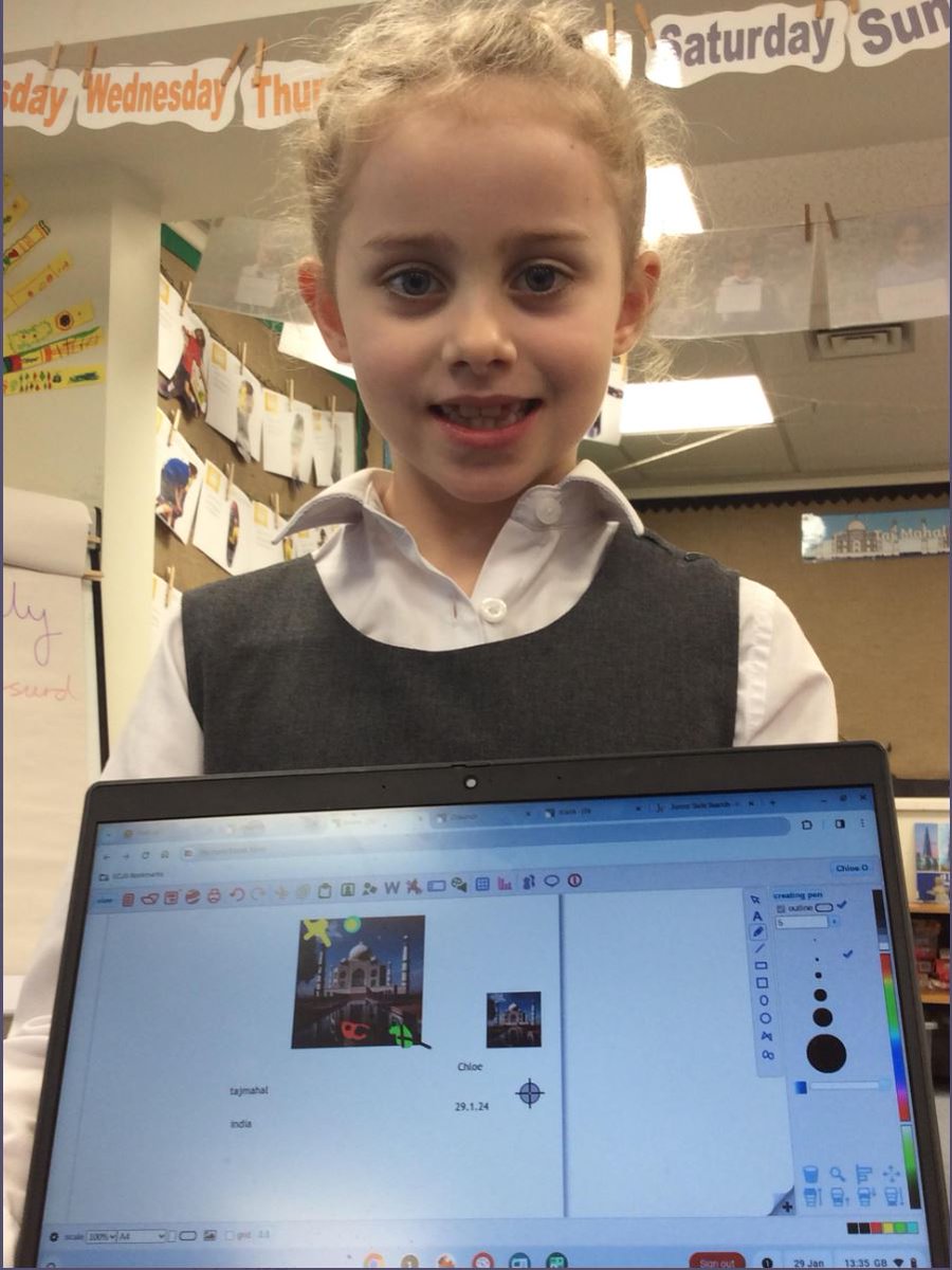 ECJS_gsy's tweet photo. Today in Year 2, they have been working on spellings, symmetry and the next Megastructure in their topic;  The Taj Mahal. The children were fascinated by the symmetrical element of the iconic building and did a great job adding features in IT. https://t.co/eREOZgAxc3