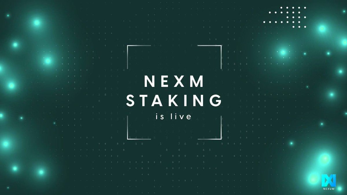 We are happy to announce that NEXM staking is LIVE! 

Please visit our staking page: 
nexum.finance

The countdown has begun for stablecoin staking launch: T-7 days.