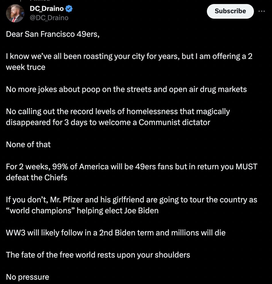 NikkiMcR's tweet image. Taylor Swift got a boyfriend who's cool and nice and it broke the rights brain so thoroughly they're now claiming a Chiefs Super Bowl win will result in WWIII and the death of millions.