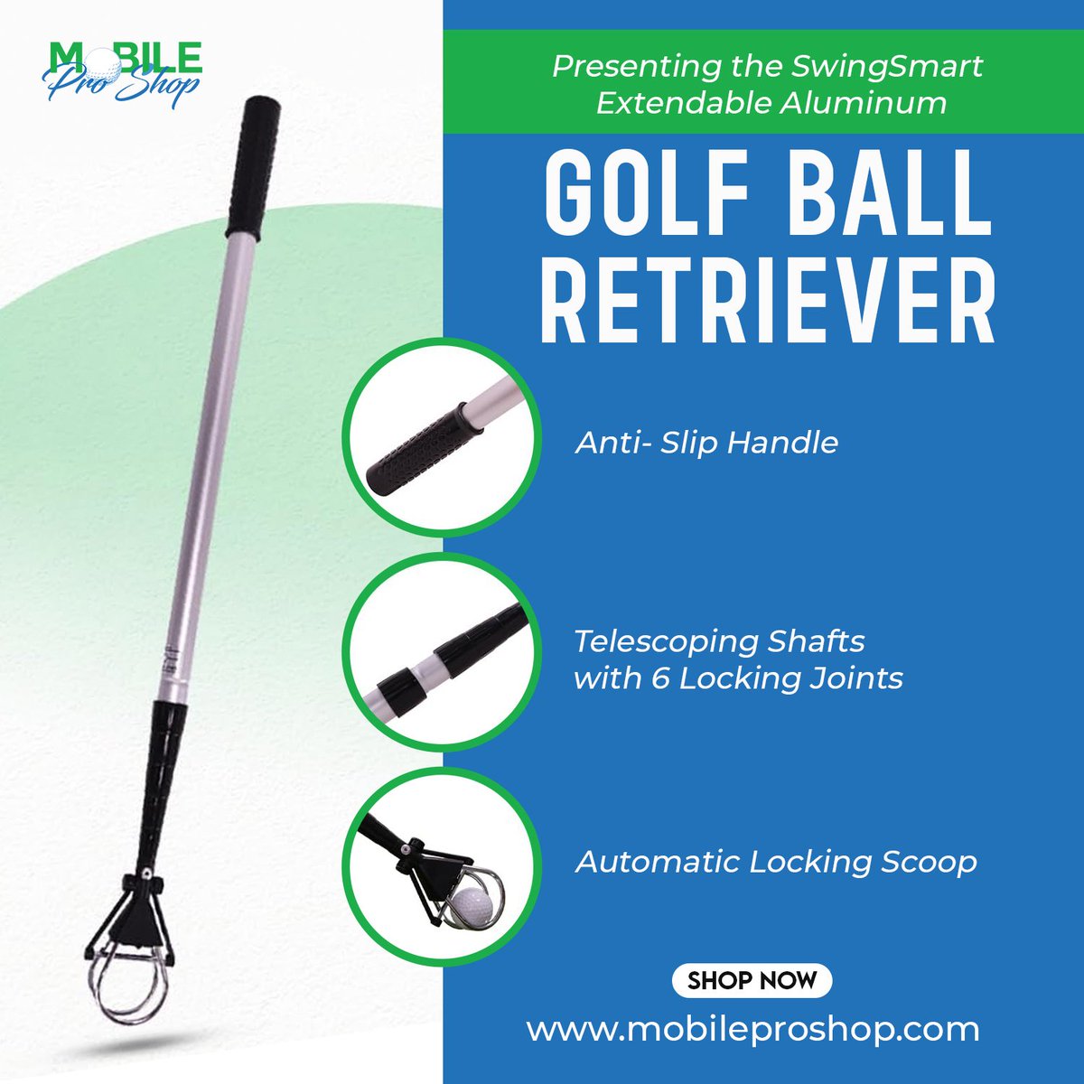 MobileProShopTN's tweet image. Presenting the SwingSmart Extendable Aluminum Golf Ball Retriever - Your Mobile Pro Shop !

#GolfBallRetriever #SwingSmart #GolfAccessories #ProShopEssentials #GolfingGear #TelescopicRetrieval #AluminumAlloy #WaterHazardRescue #GolfLife #SportsTech