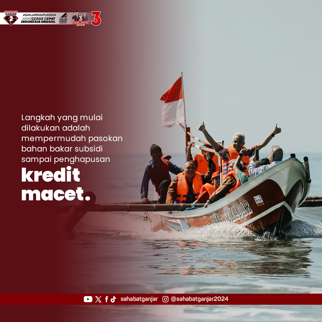 Indonesia adalah negara kepulauan yg memiliki luas lautan yg begitu luar biasa. Komitmen Ganjar-Mahfud adalah memanfaatkan sektor kelautan dgn mensejahterakan nelayan & golongan lainnya. #SahabatGanjar #GanjarPresiden #GanjarMahfud2024 #SatSet #PastiLebihBaik #SatSetLebihBaik