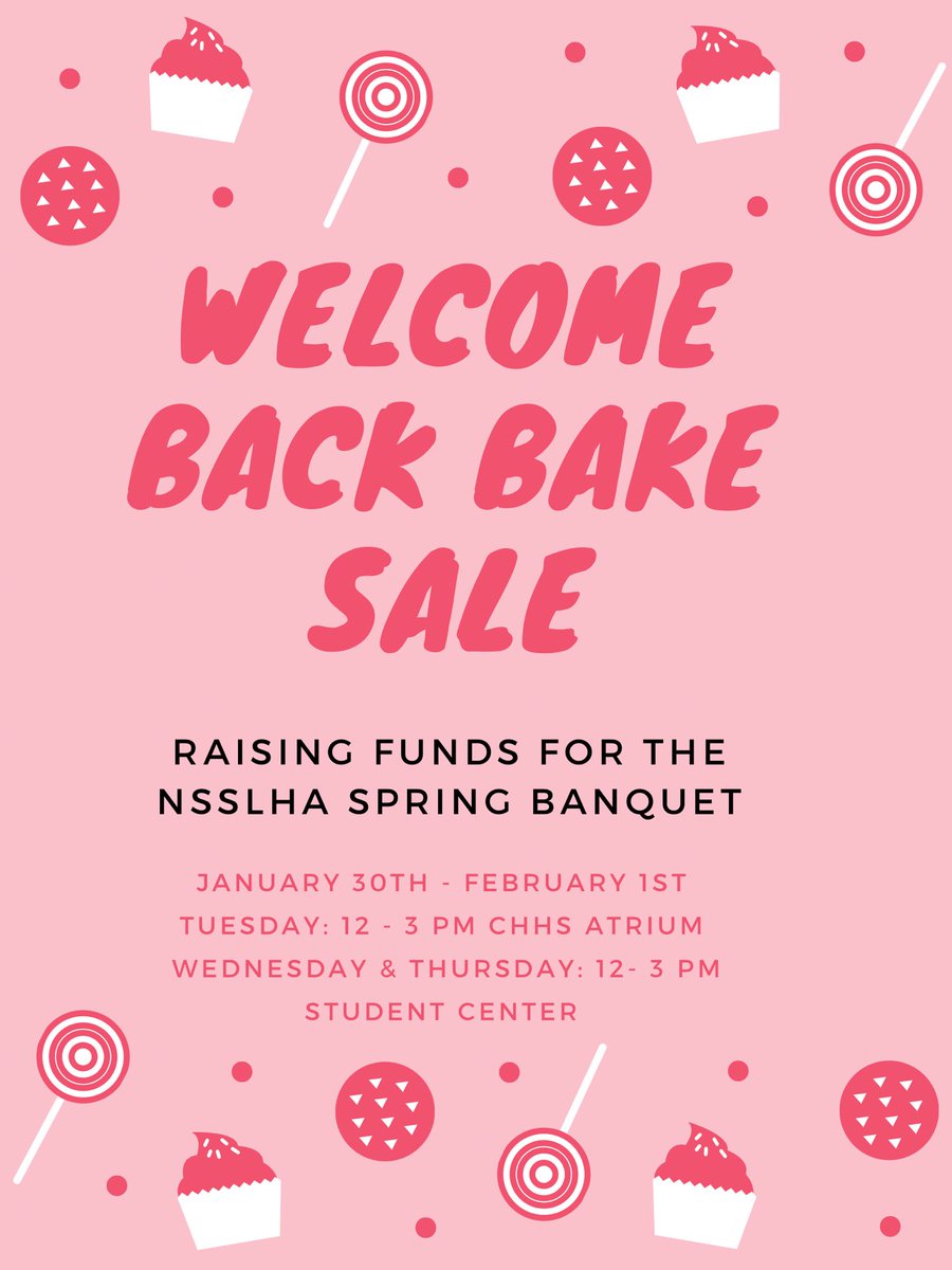 NSSLHAatWMU's tweet image. Stop by the CHHS atrium tomorrow or the student center on Wednesday &amp;amp; Thursday for some delicious baked goods! Proceeds will be going toward our annual NSSLHA spring banquet.💐🍪