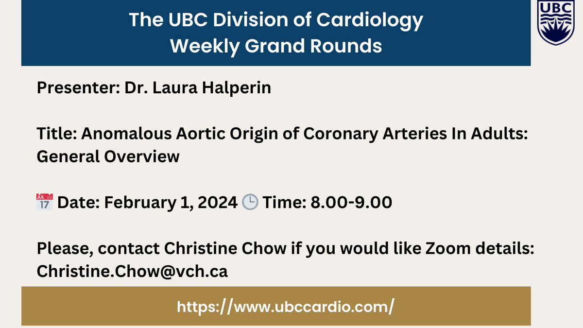 🔊UBC Division of Cardiology stays ahead with weekly Grand Rounds! #CardioHealth, #research, #learning