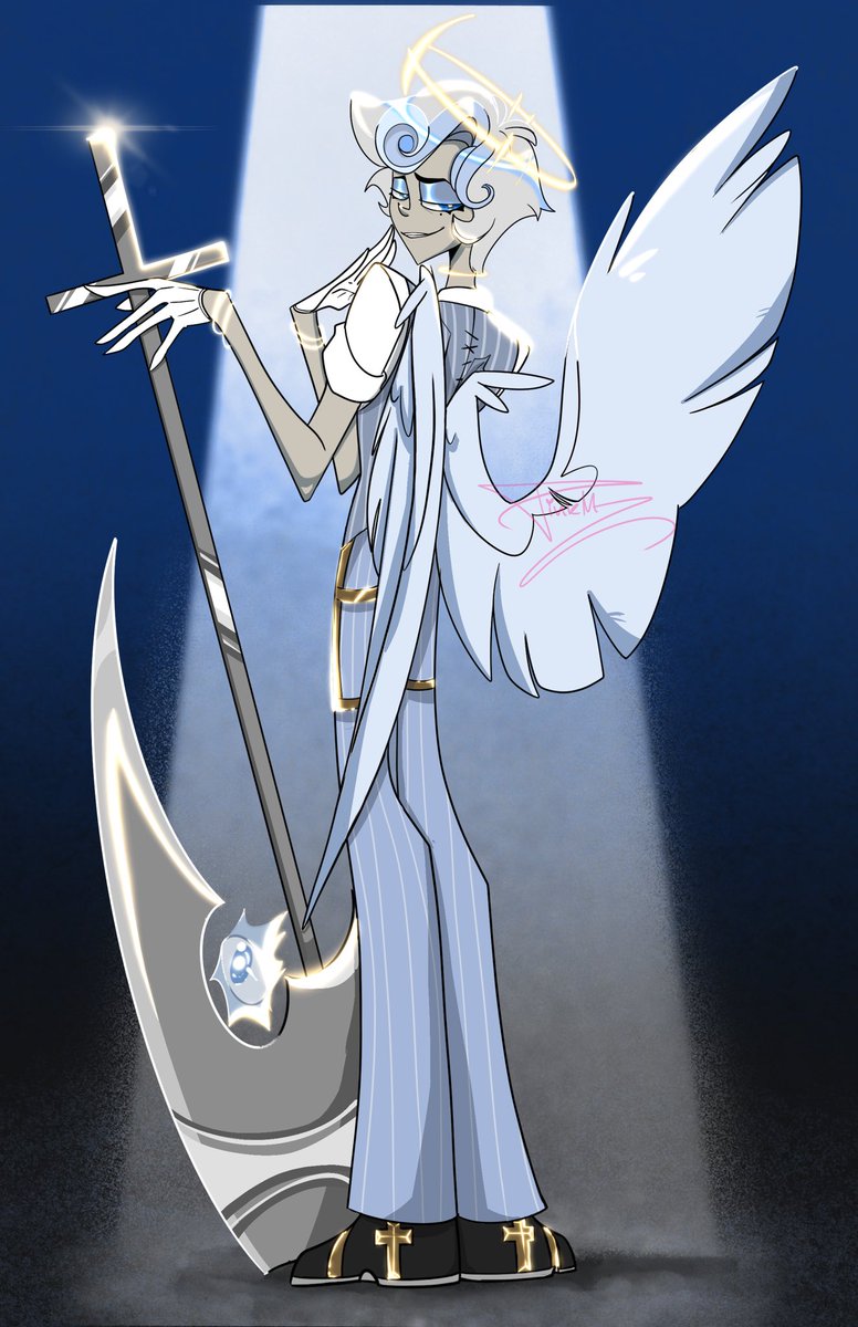 Fun color practice, I absolutely adore drawing in this style. The shapes and proportions are so satisfying. This is Domiel! 🎶✨⚔️
#HazbinHotel #HazbinHotelFanart #hazbinhotelemily #HazbinHotelOC