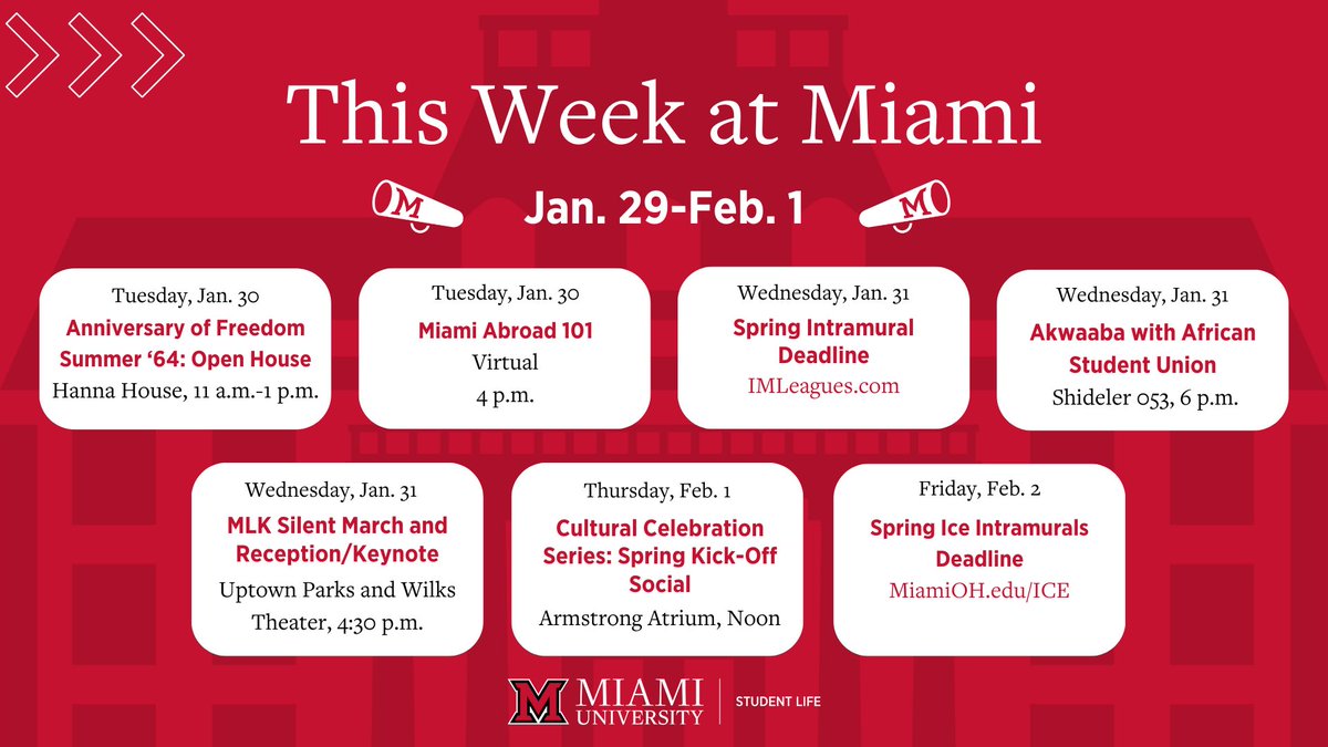 Welcome back! Check out what's happening this week 👇