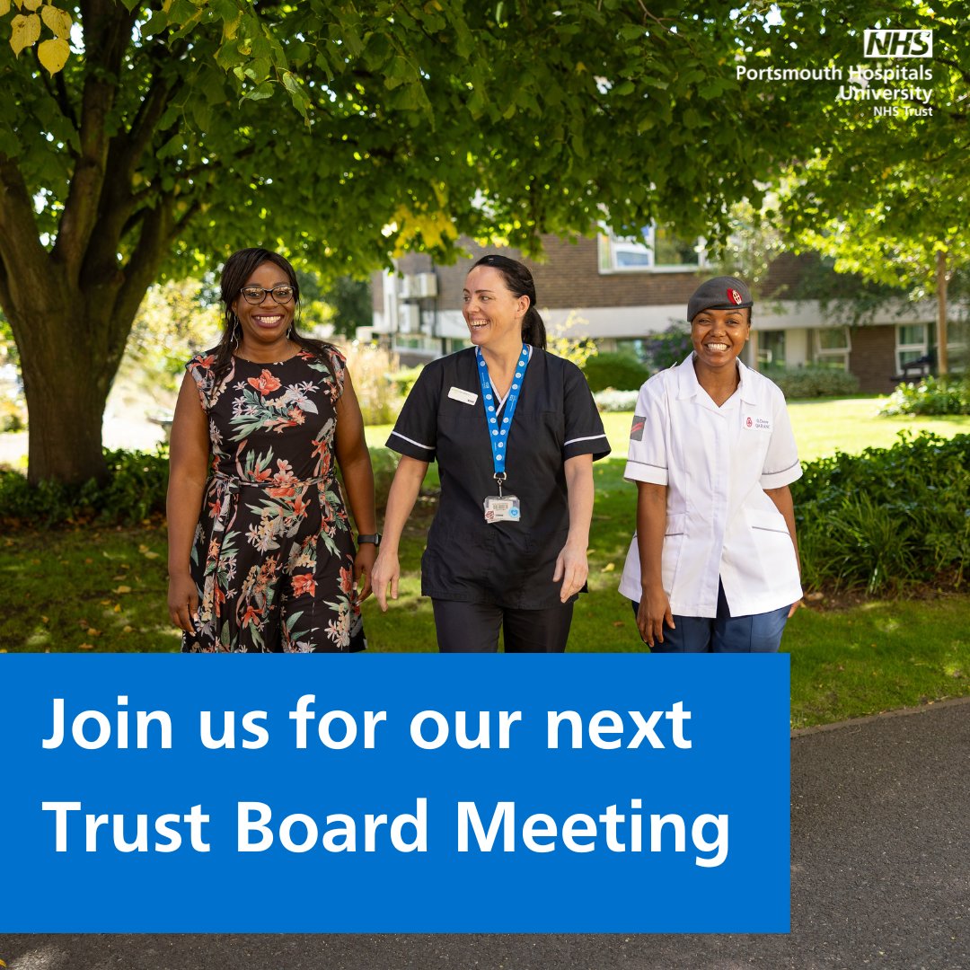 Join us for our Trust Board Meeting on Wednesday 31 January at 9.30am at the Royal Maritime Club, Queen Street, Portsmouth, PO1 3HS. Join us to learn more about our partnership with the Isle of Wight NHS Trust. #ProudToBePHU