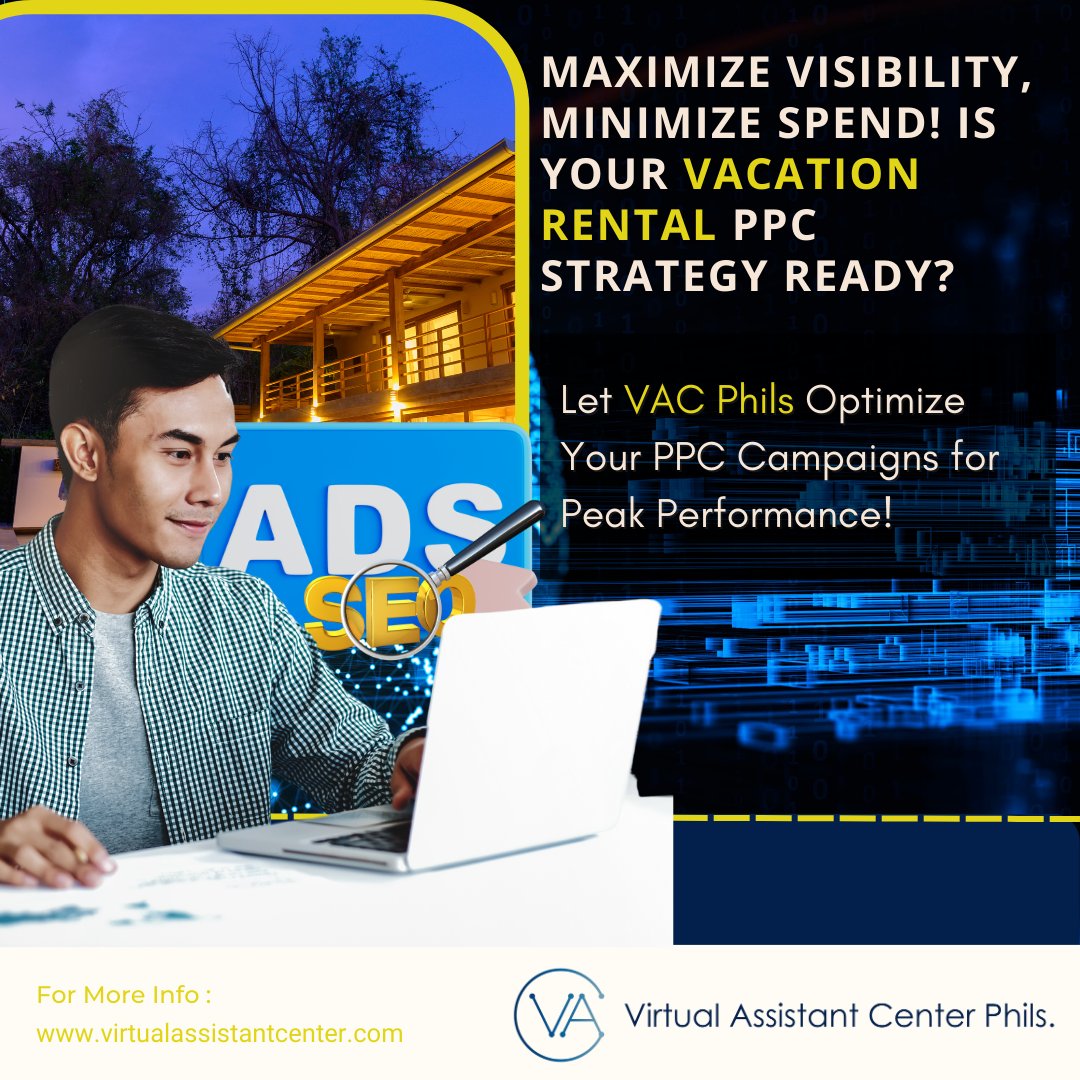 VACPhils's tweet image. Elevate your vacation rental's online presence with targeted PPC strategies. We know the ins and outs of the hospitality industry. Let's make every click count! 💻🚀 #PPCExcellence #VACPhilsSupport

virtualassistantcenter.com/services/virtu…