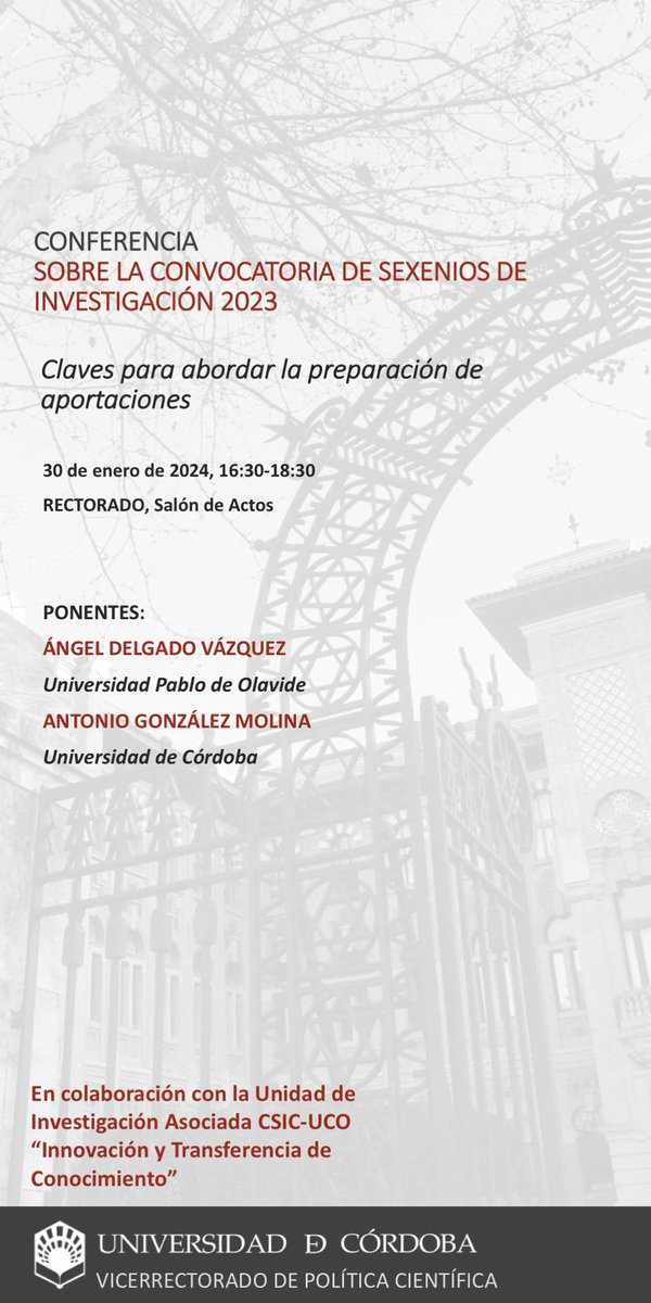 Mañana estaré en la <a href="/Univcordoba/">Universidad Córdoba</a> con <a href="/Antoniogomo/">Antonio González</a> para hablar sobre la actual convocatoria de #sexenios