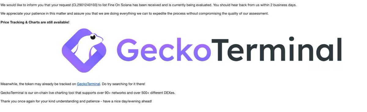 finecoinsol's tweet photo. GECKO LISTING SUBMITTED ☑️☑️☑️ https://t.co/KmshvPIHsF