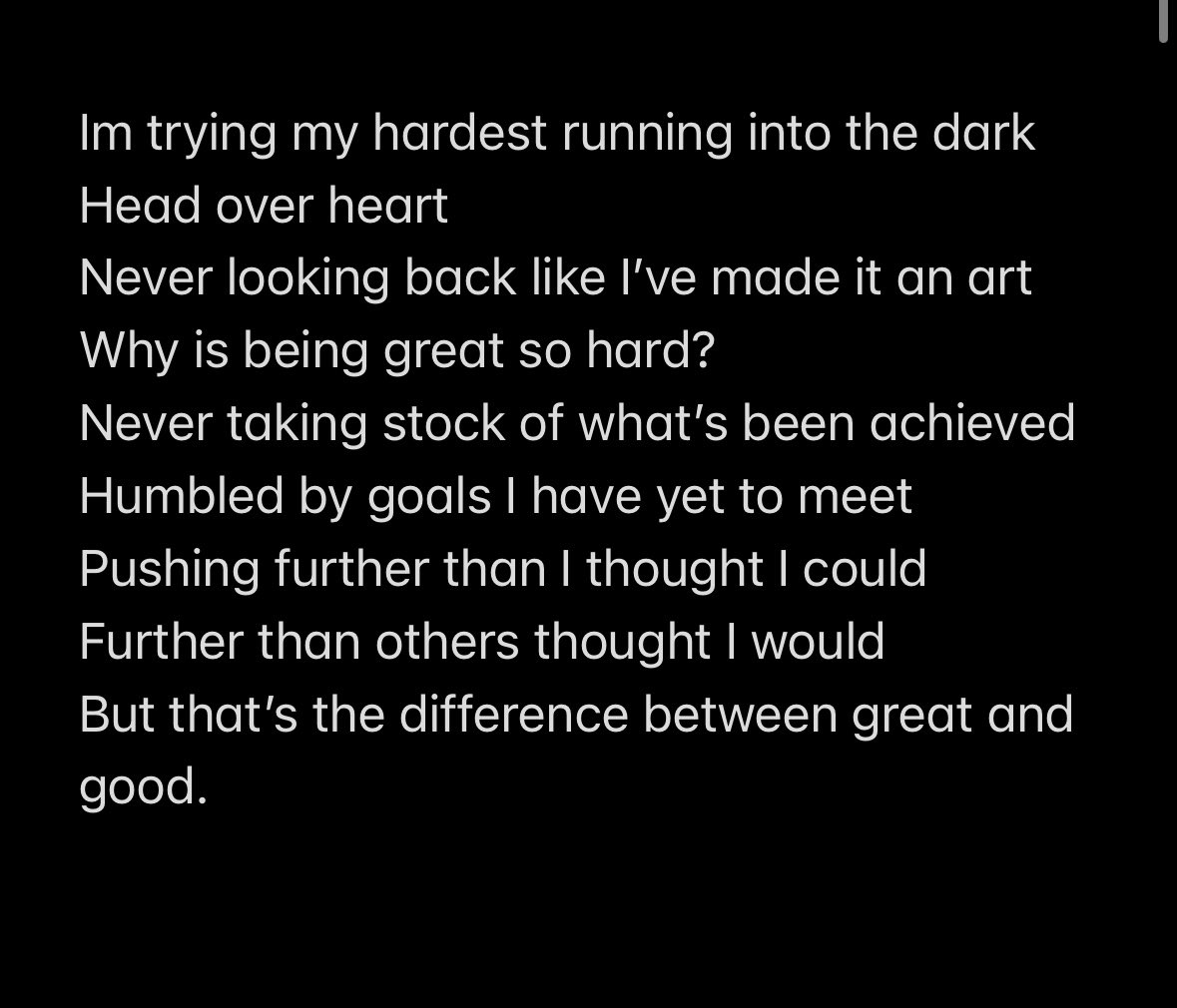 Wrote a poem about striving for greatness. If anyone wants me to write for one of those Royal Navy ads let me know. #madeinstoke