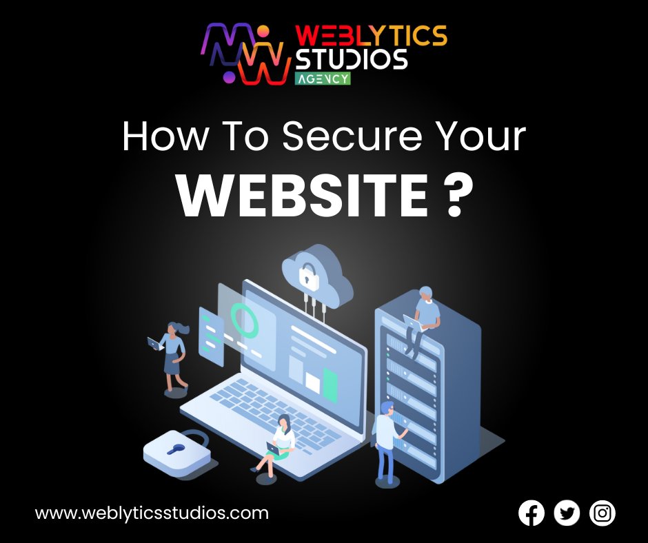 weblyticsagency's tweet image. Some tips and techniques used to secure a website.
1- Install SSL.
2- Make your passwords uncrackable.
3- Keep your website up to date.
4- Use HTTPS.
5- Run regular backups.
connect with us and visit our website: weblyticsstudios.com
#WeblyticsStudio #AnalyticsMasters