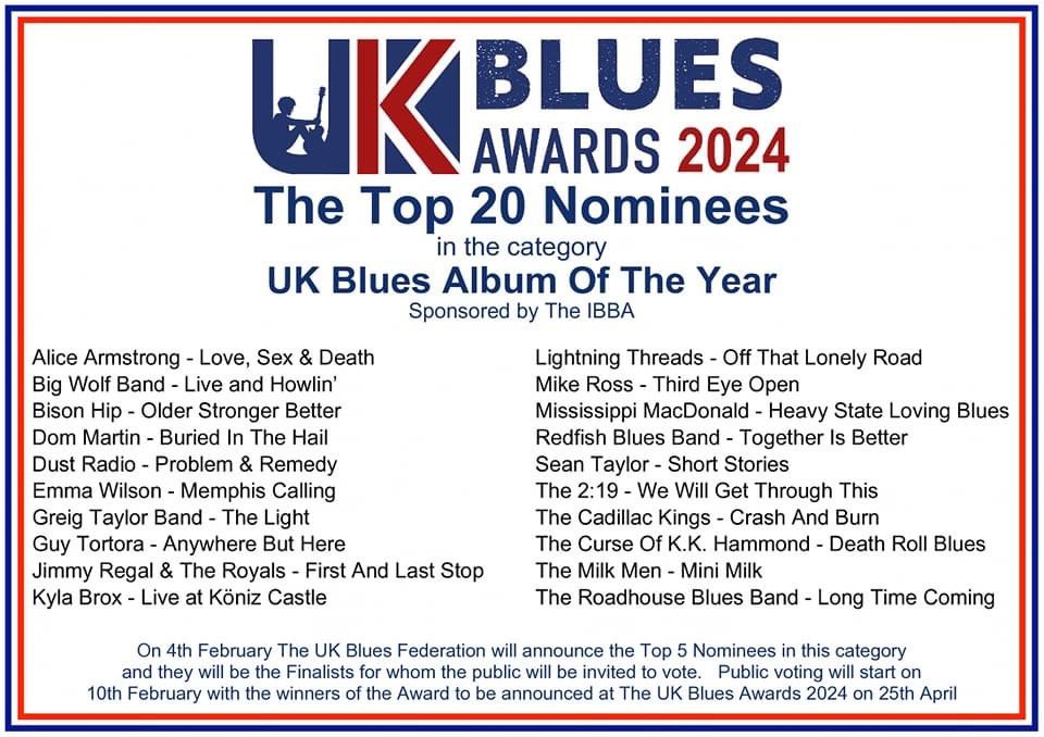 We got a nomination for this years blues awards @UKBluesFed #ukblues