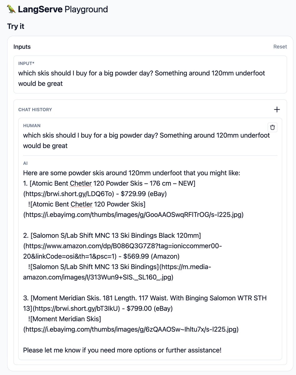 LangChainAI's tweet image. 🛒 Open Source Shopping Agent 🤖

Check out this new shopping-assistant template from @ioniccommerce.

Using our OpenAI tools agent as a base, this straightforward agent scours the web for deals related to your query!
