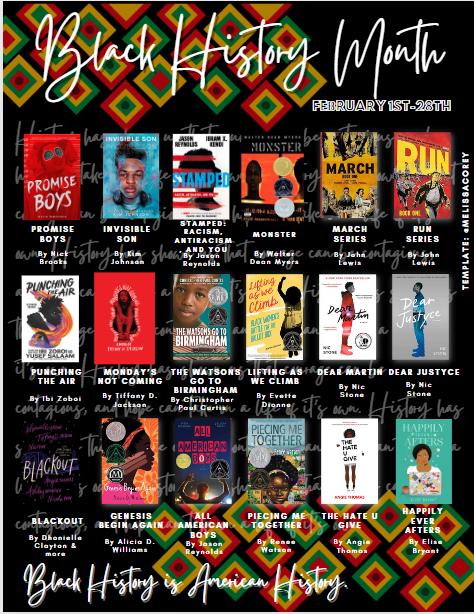 Check out the Black History Month display in the TLC with these amazing visual book lists by <a href="/melissacorey/">Melissa Corey 📖✨ | IG @melissacorey</a> . These lists will be showcased on the ViewSonic or are available on paper.