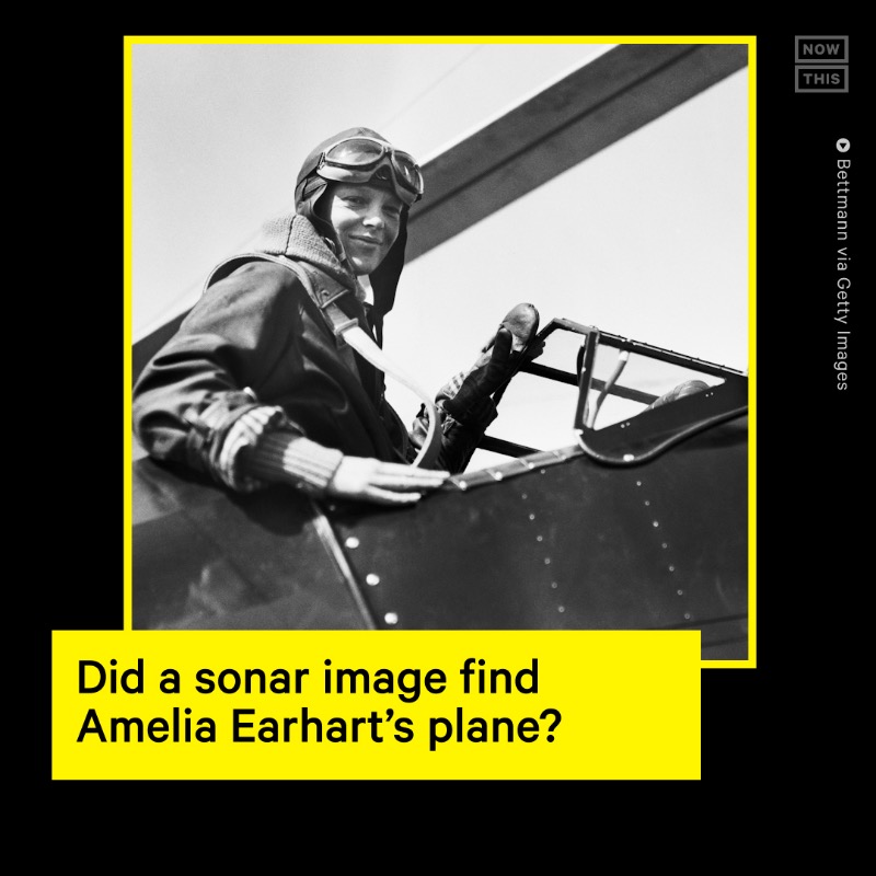 nowthisimpact's tweet photo. 87 years after Amelia Earhart's plane disappeared, a research team said sonar images show what could be a plane-shaped object resting at the bottom of the Pacific Ocean

Read more ⬇️