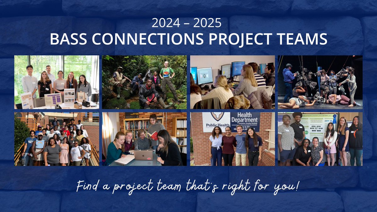 Duke Institute for Brain Sciences (@dukebrain) on Twitter photo The deadline to apply for a 2024 - 25 <a href="/BassConnections/">Bass Connections at Duke</a> team is quickly approaching!
Check out all the teams, including the Brain & Society themed ones managed by DIBS, and be sure to get your apps in by 2/12 @ 5 pm!
🔗: bassconnections.duke.edu The deadline to apply for a 2024 - 25 <a href="/BassConnections/">Bass Connections at Duke</a> team is quickly approaching!
Check out all the teams, including the Brain & Society themed ones managed by DIBS, and be sure to get your apps in by 2/12 @ 5 pm!
🔗: bassconnections.duke.edu
