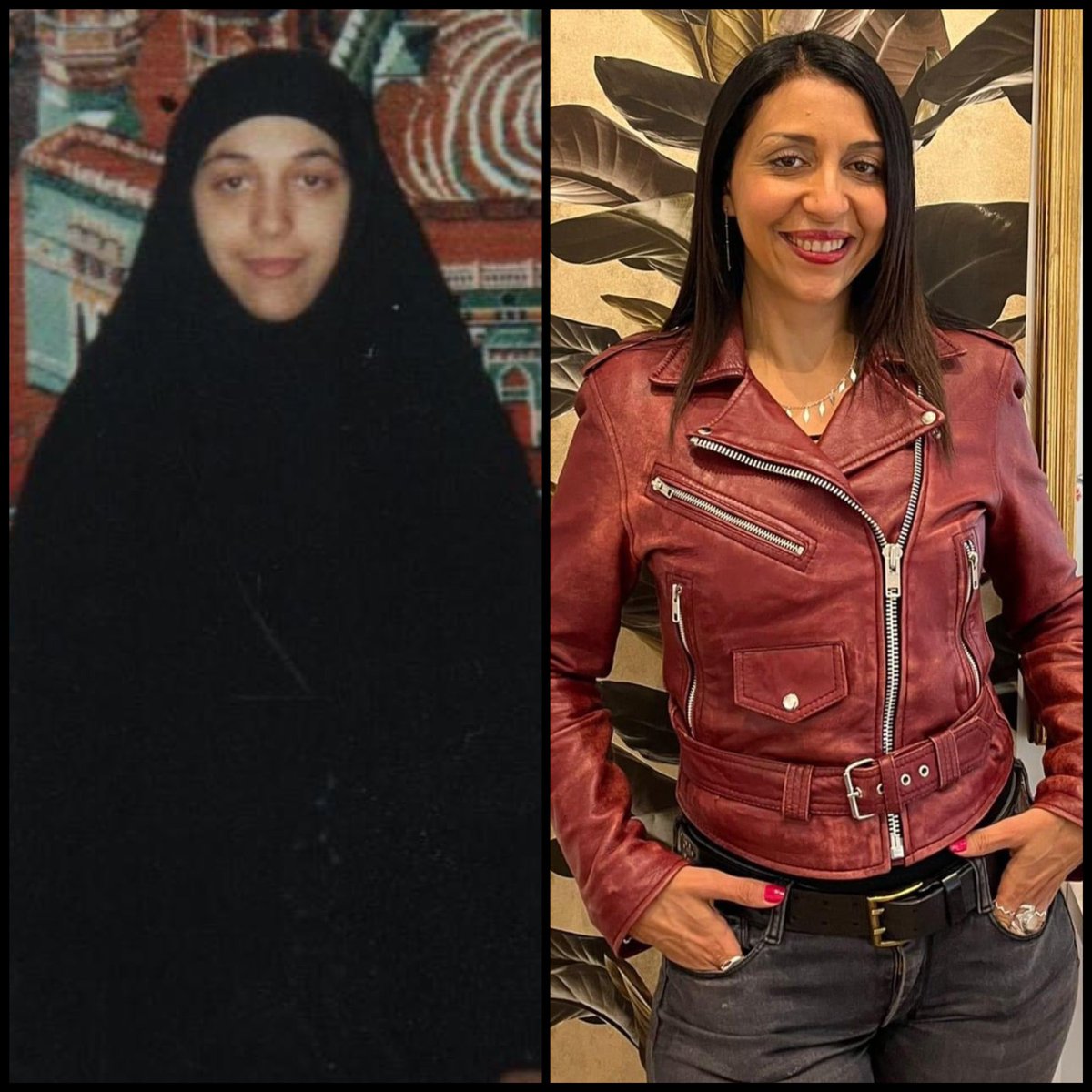 Sur la première photo, j’ai 21 ans, je venais de subir un mariage forcé avec un homme Salafiste que je ne connaissais pas, sur la deuxième photo j’ai 46 ans. Après des épreuves difficiles et de longues années de combats pour ma liberté, je suis devenue une femme libre.

Le combat