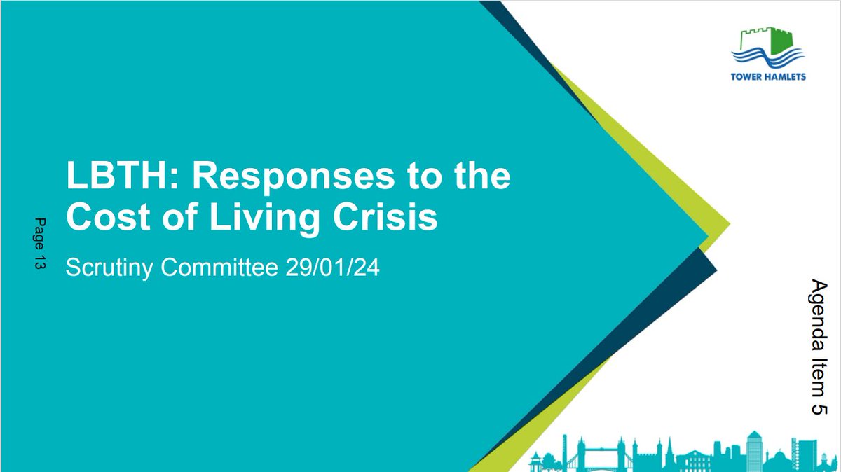 Powerful testimony from @EastEnd_CAB @bowfoodbank @firstlovefdn + Wapping Bangladesh Assoc at today's O&S session on the cost of living crisis. Times are tough in local govt, but they are even tougher for many of our residents. Tower Hamlets Council clearly must do more to help