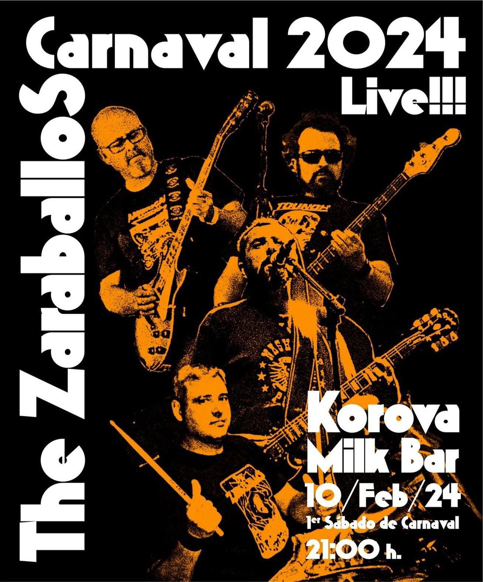 thezaraballos's tweet photo. Este sábado 10 de febrero, primer sábado del Carnaval de Villarrobledo, The Zaraballos vuelven con su (casi) tradicional Live Carnaval!!!

PD: Los hermanos Isaac, Ishmael, Jebedayah y Malachai Chroner os esperan.

#thezaraballos #ilexrock#stoner #vol3#carnavallive#carnaval2024 https://t.co/8Qui3iktZN