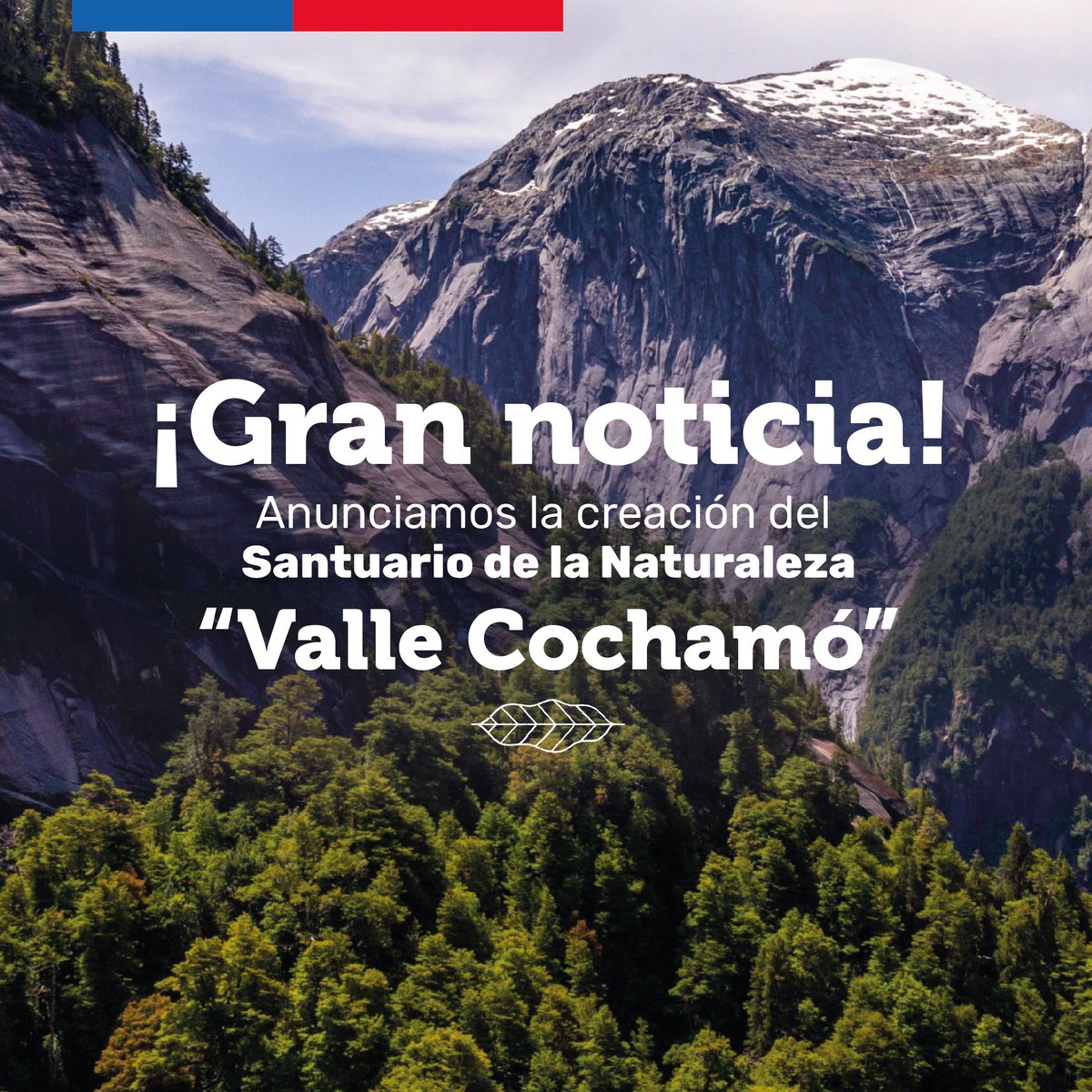 GobiernodeChile's tweet photo. ¡Buenas noticias para la naturaleza! Se publicó en el Diario Oficial la creación del Santuario de la Naturaleza Valle Cochamó, de 11.400 hectáreas protegidas.
💧 Es una de las reservas de agua más importantes del mundo. 
🌳 Ecosistema con 6 de los 12 tipos forestales de Chile.
