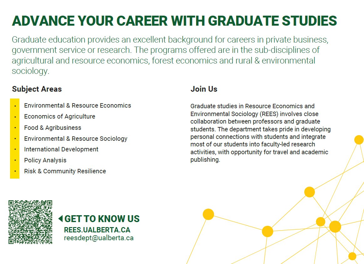 We are accepting applications for graduate school until March 31st. 

ualberta.ca/agriculture-li…