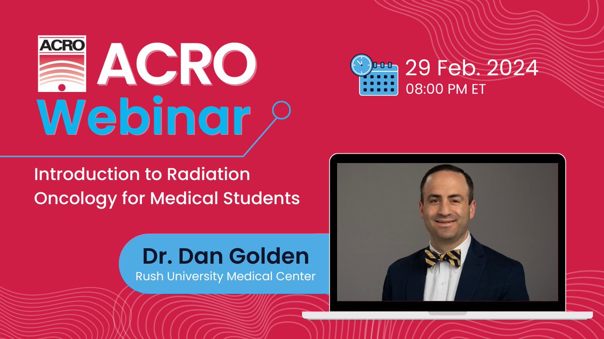 If you're a #MedStudent considering #RadOnc, don't miss our 2/29 webinar w/ @d_golden covering how radiation functions in treating cancer at a cellular level, an overview of the types of diseases that can be treated with radiation therapy & more! Register: us02web.zoom.us/meeting/regist…