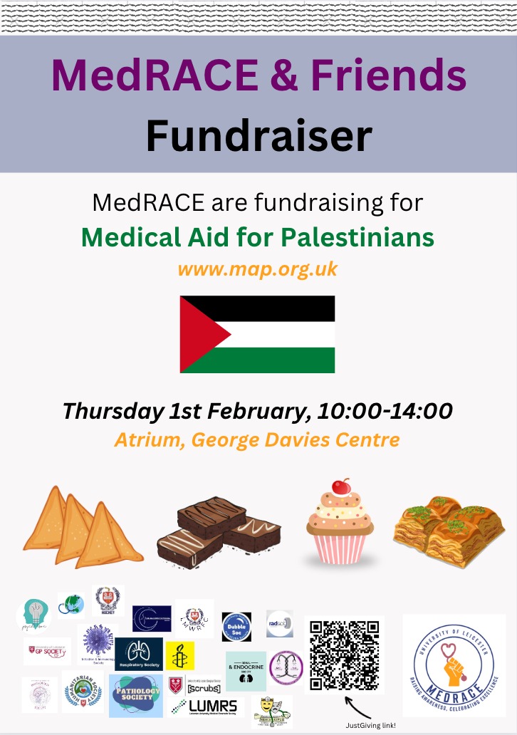 We will be selling delicious cakes, baklava, samosas, onion bhajis and more (including chai!)! If you're unable to make it but would like to donate to our fundraiser, here is our JustGiving link: justgiving.com/page/medracefu…