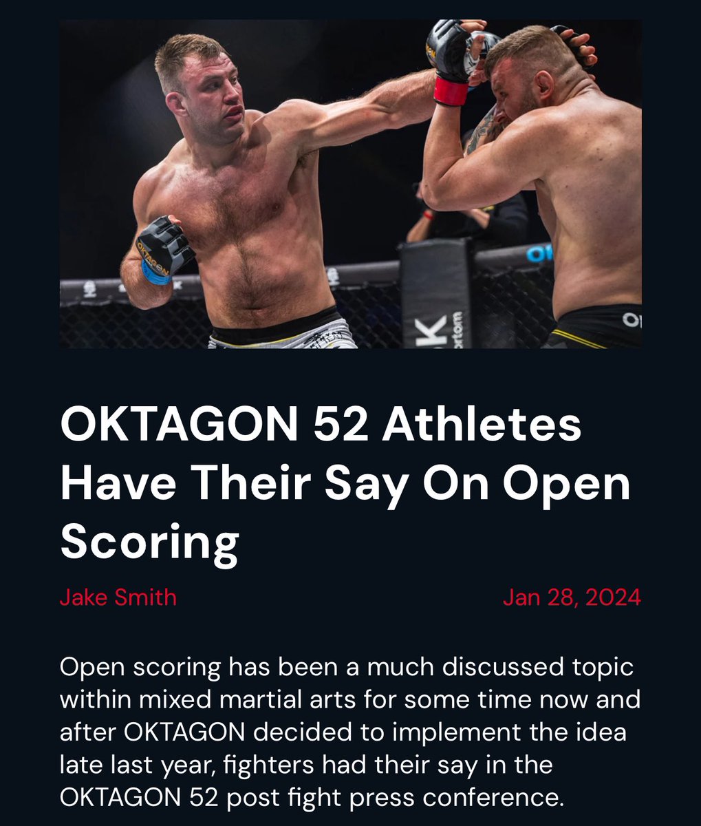 We brought MMA open scoring to UK 🇬🇧 and this is what fighters think about it. 

How you fans like it? 

fightersonly.com/article/ext/85…