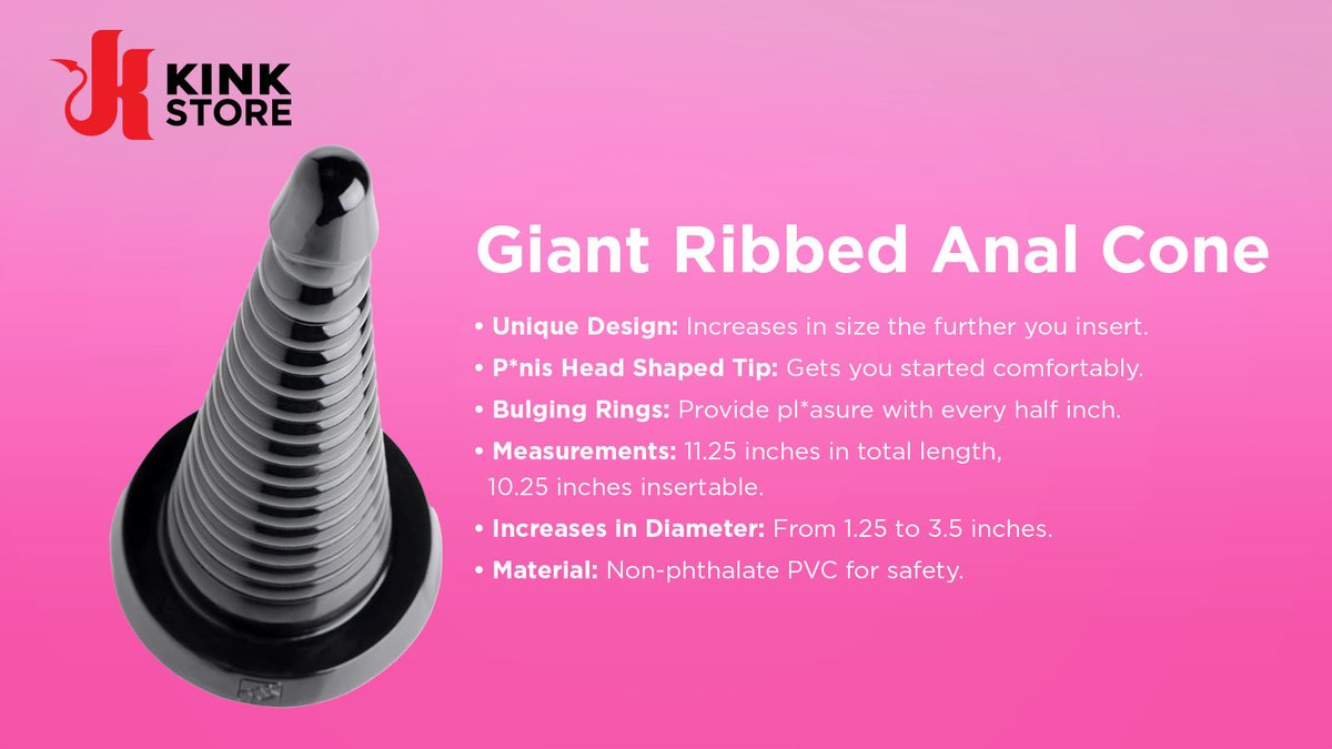 Take a gradual approach to stretching your hole with a unique dildo that increases in size the further you insert it.  The bulging rings will provide a jolt of pleasure with every half inch. 

kinkstore.com/products/giant…