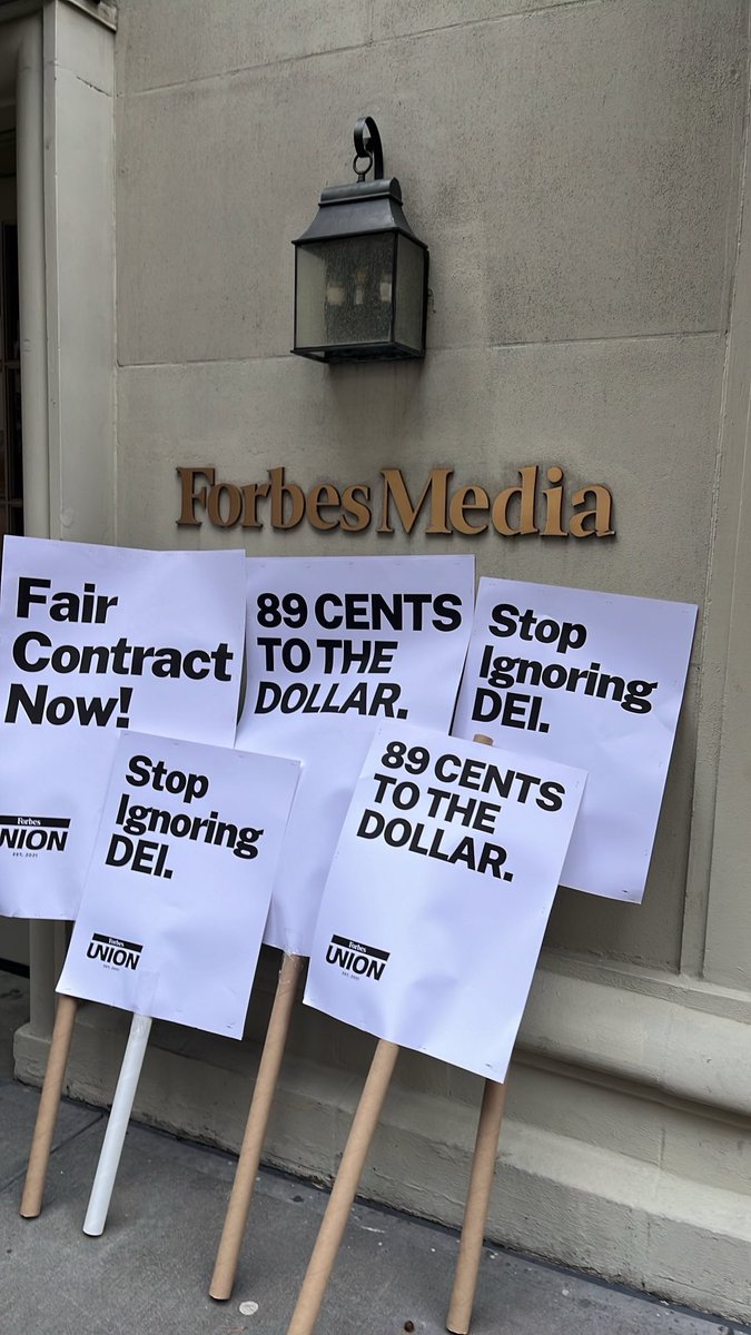 1/ The @forbesunion is on the last day of its unprecedented three-day walkout. Please respect our picket line and don’t hesitate to reach out if you’d like to learn more. If you’d like to show support, please sign our petition: lnkd.in/eTZz4DxX

#fedupwithforbes