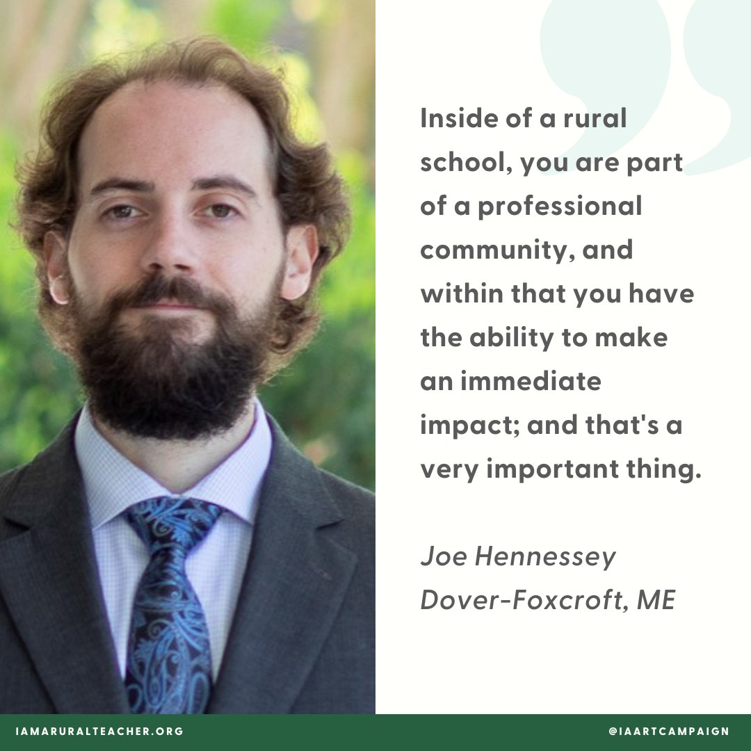 We are so thankful for the amazing rural educators who have shared their stories with us over the past seven years. Read the reflection from the I Am A Rural Teacher journey, which features Joe's story and other incredible teachers from across the US: ruralschoolscollaborative.org/stories/reflec…