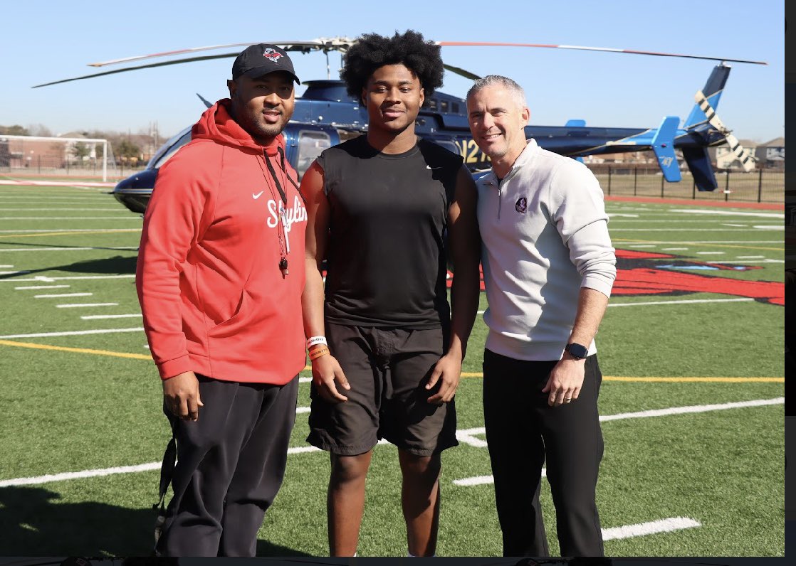 The helicopter 🚁 landed in Pleasant Grove today @FSUFootball