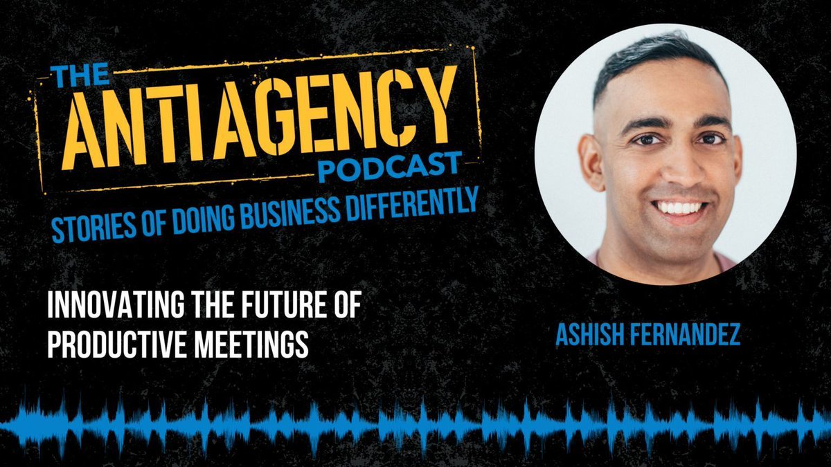 jasonyormark's tweet photo. 🎙️ Dive into our Anti-Agency Podcast with Meetrics CEO Ashish Fernandez. From chemical engineer to tech leader, we explore revolutionizing meetings for remote work. 

🔗https://t.co/DTZJmYEWz5  

#Innovation #StartUpLife #Productivity https://t.co/2YRlZrNrUl