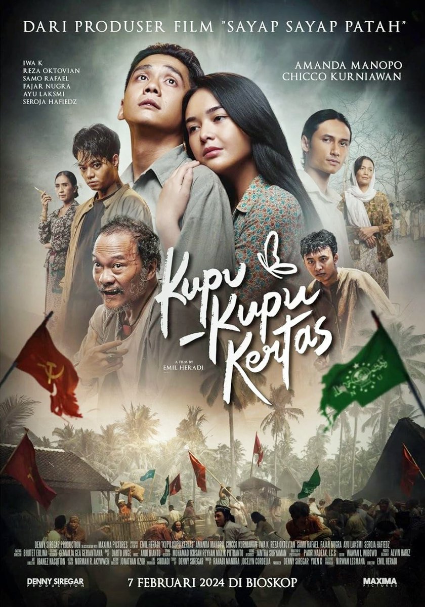yan_widjaya's tweet photo. #Kupu-KupuKertas (DennySiregarProd-Maxima/7/2/2024) sut Emil Heradi. Banyuwangi 1965, desa Cluring, kelompok bromocorah PKI dpp Rekoso vs pemuda Ansor/NU dpp Rasyid. Justru adik Rasyid, Ihsan, mencintai Ning, anak Rekoso. Saling bantai. Tragedi kelam berdarah sejarah Indonesia https://t.co/l9JcppNd07