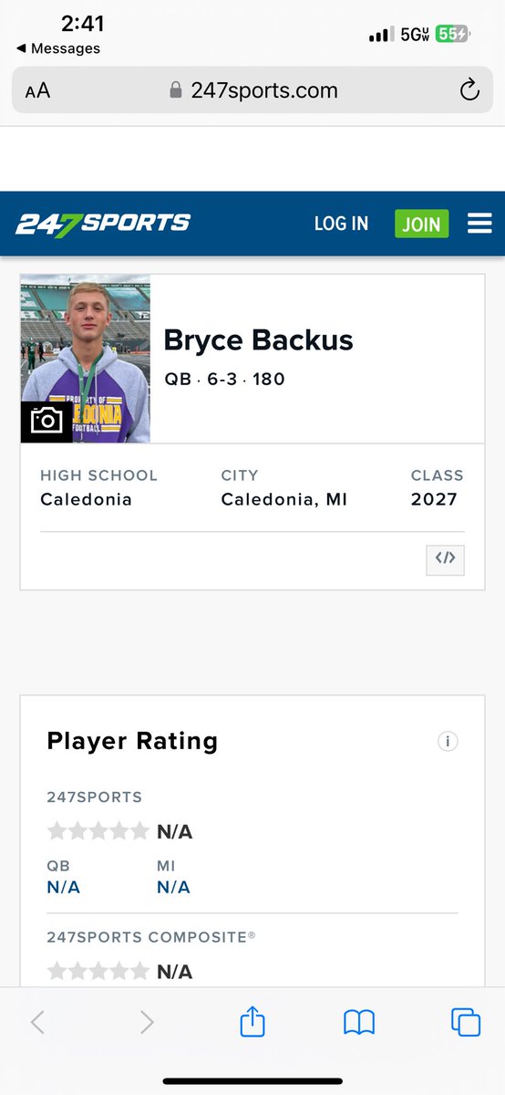 I appreciate @247recruiting for the player profile. @247fbrecruiting @QBHitList @247Sports @mfarrellsports @CoachSchuman @PlayBookAthlete @alex_pallone @SWilfong247 @TylerEliteQb1 @WMDrivefootball @ContactsCollege @AllenTrieu @KevinMoses38