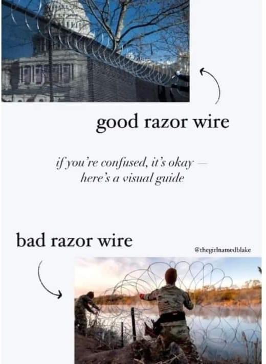In case you noticed the sudden disapproval of razor wire: