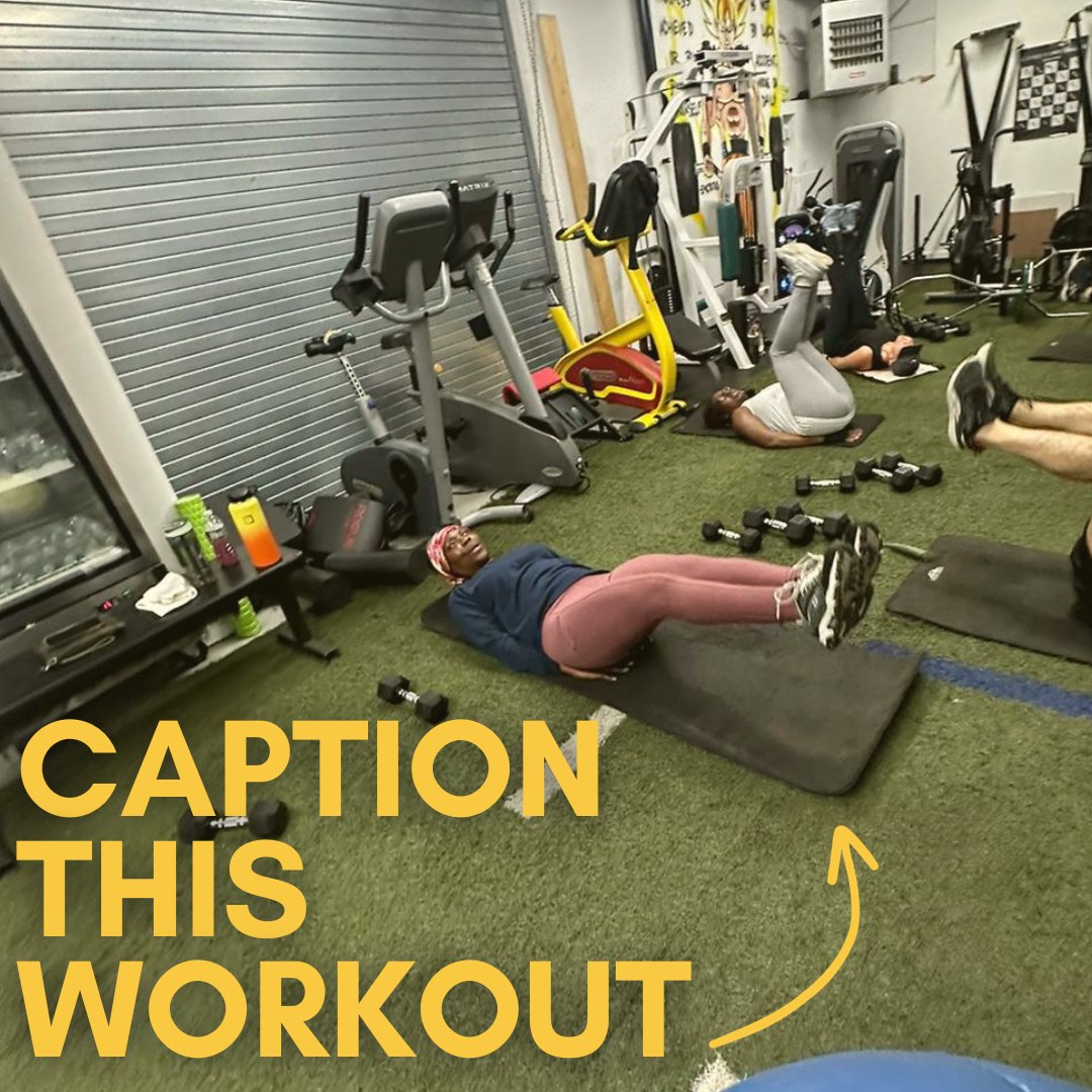 FitByJuly's tweet image. Caption this workout! Give us your best caption for the photo below. Let&apos;s see who can come up with the most creative one! 🤔🏋️♀️ #CaptionThis #FitHumor