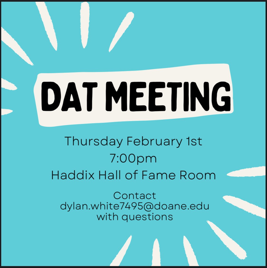 If you are interested in joining the Athletic Training club at Doane, please join us Thursday at our next meeting! <a href="/DoaneAthletics/">Doane Tigers 🐯</a> @DoaneHhp