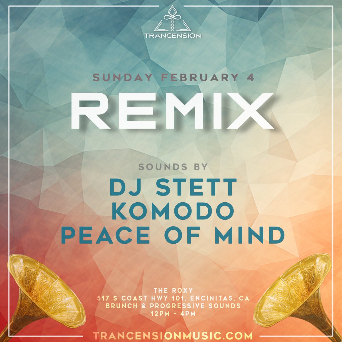 Join us this Sunday Feb 4th from 12-4pm for a laidback tunes at the Roxy in Encinitas.   #sandiego #trancefamily #encinitas #brunch #tunes #dreamstate