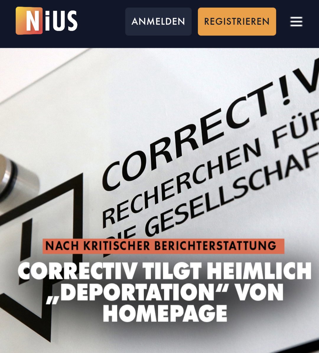 jreichelt's tweet photo. Nach mehreren Falschaussagen der Correctiv-Chefin in der ARD tilgt Correctiv heimlich das Wort "Deportation" von der Homepage. https://t.co/kalIm4A4a0 https://t.co/PGTJmsqyII