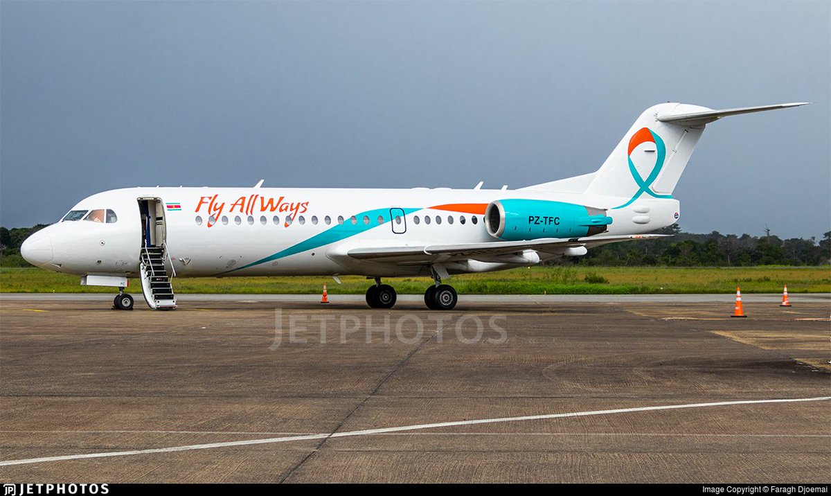 dgaviacion_'s tweet photo. 🆕 Fly AllWays anuncio vuelos entre 🇸🇷 Paramaribo y 🇻🇪 Caracas a partir del 8° de marzo.

Los vuelos tendrán una frecuencia semanal los días (Viernes) en equipos Fokker 70 de 80 asientos.

La aerolinea informo que los vuelos incluirán la tarjeta de turismo para 🇸🇷 Surinam. https://t.co/8lI2qyoQzg