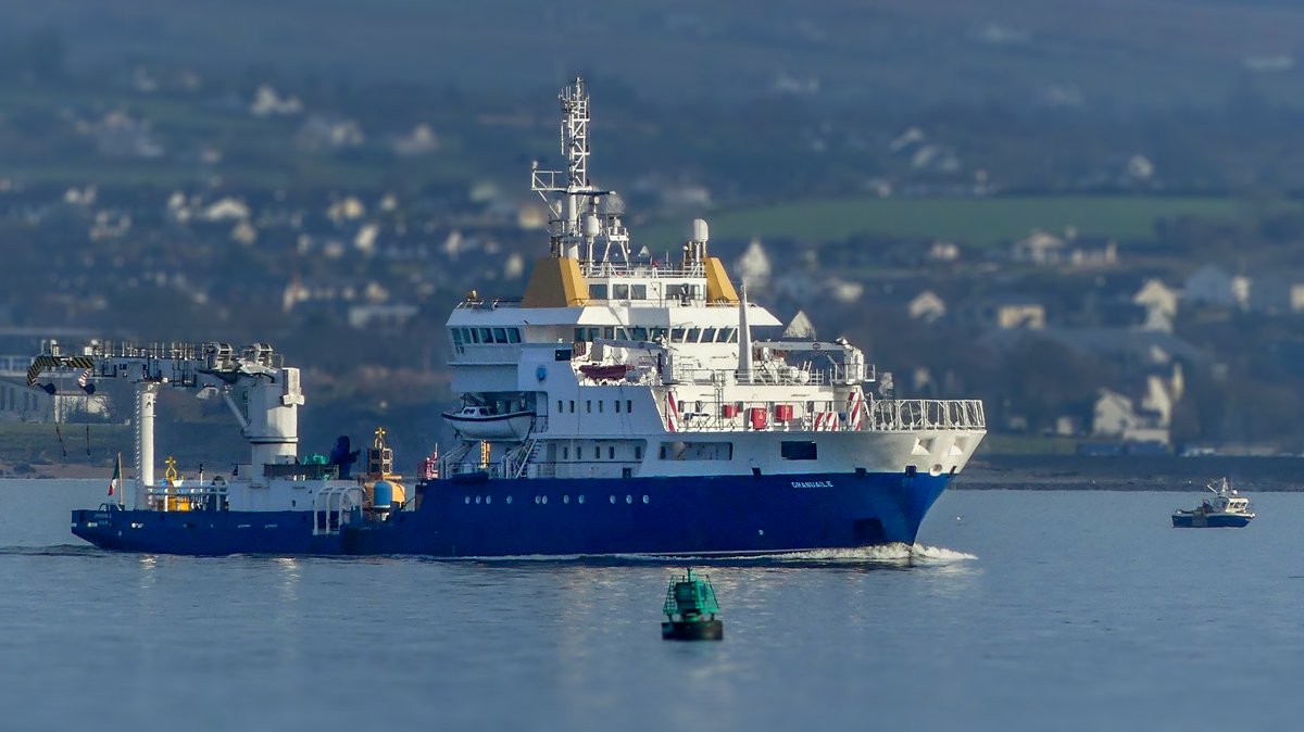 The Irish Lights ship on Lough Swilly between Rathmullan and Lisfannon