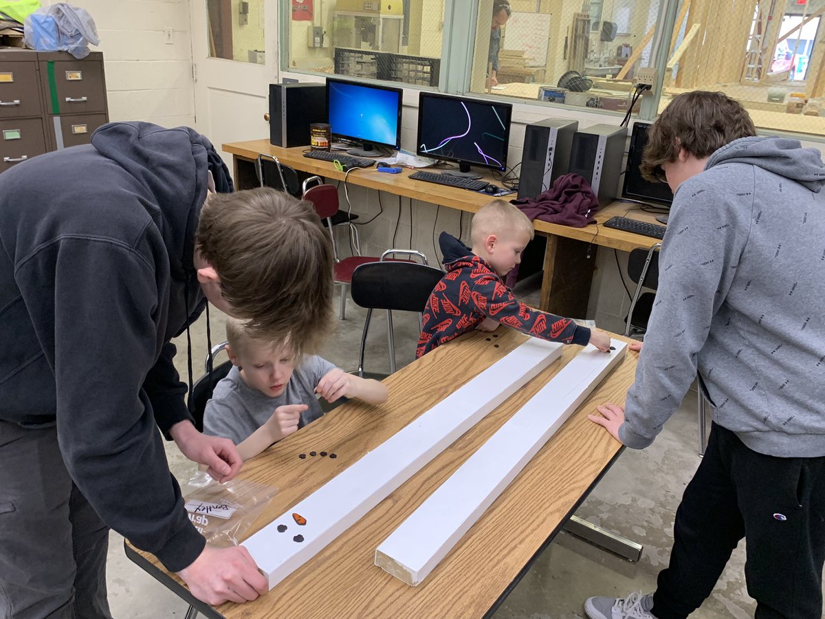 HSPrincipalSage's tweet photo. @MHSWoodham MHS Building Trade students hosted Mrs. Bruhn’s Kindergarten class and built SNOWMEN. Sages doing Sage things. #GoSages https://t.co/kGo0T6PhW6
