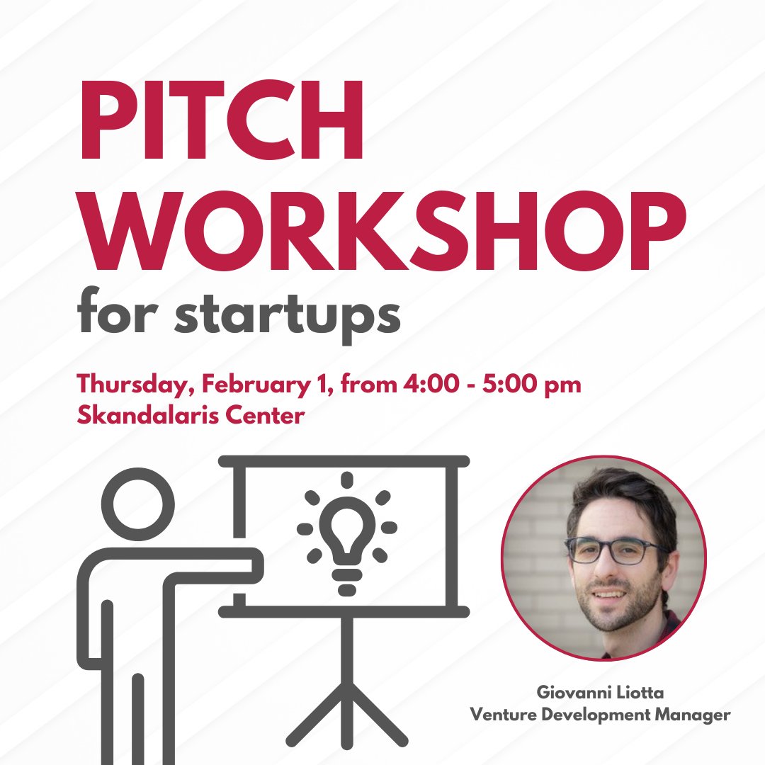 SkandalarisCtr's tweet photo. Join us this Thursday for our Pitch Workshop for Startups and explore how you can enhance your confidence when presenting yourself, your startup, and your ideas! RSVP here: https://t.co/a9ZdIk1jC5

#skandalariscenter #washu #startups #stlouisstartups #pitchworkshop https://t.co/i8taei3mIJ