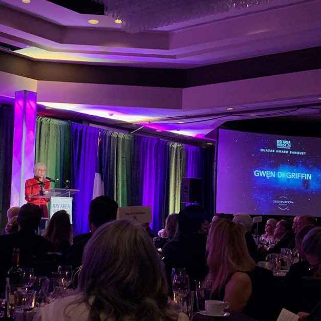 We had a great time at the @BAHEP annual Quasar Award Banquet on Friday, honoring our friend William Harris, president and CEO of @SpaceCenterHou. BAHEP Board Chair and GCG CEO @GwenGriffin delivered the closing remarks and provided a forward look for the Bay Area Houston region.
