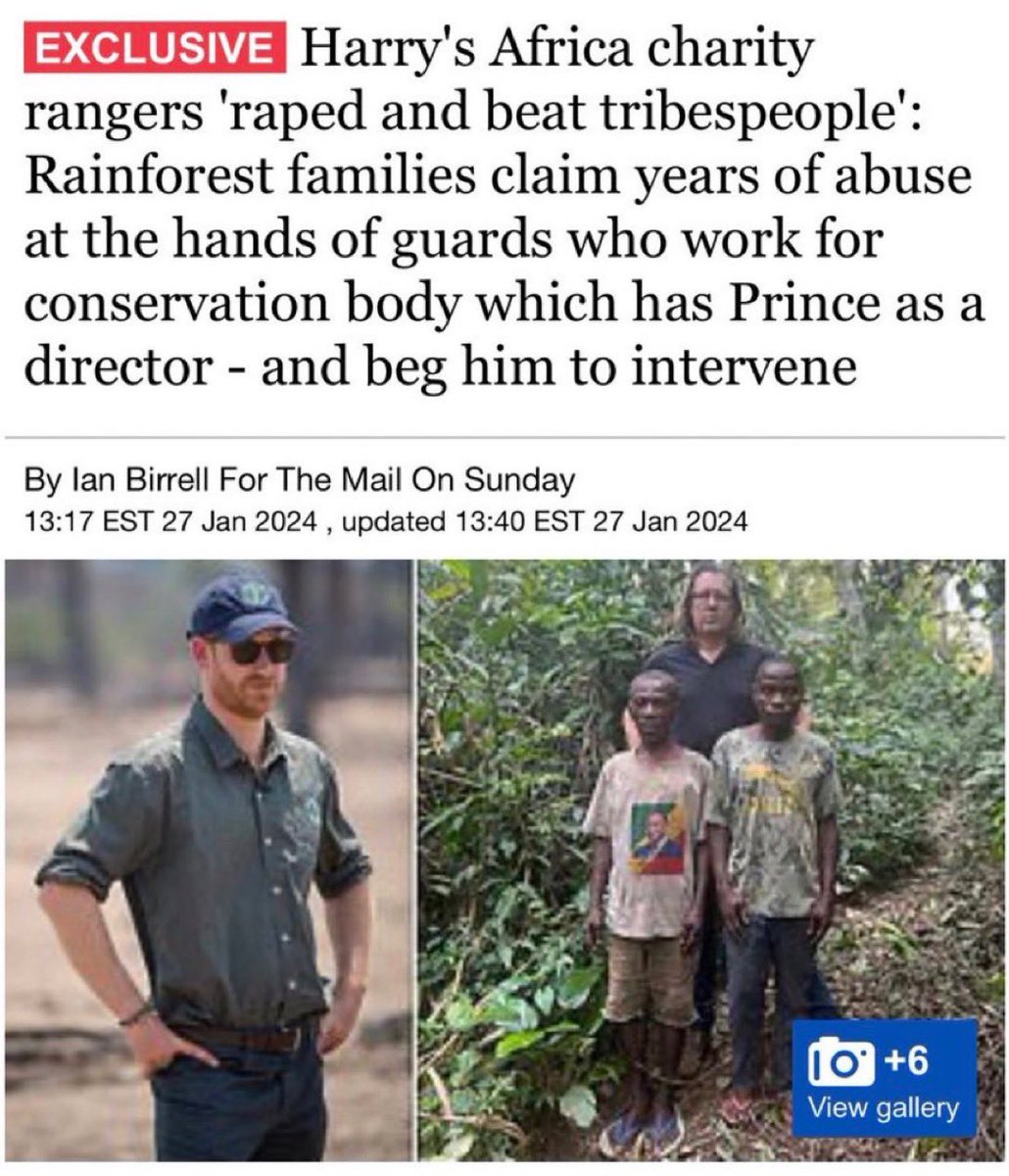 Feenix0081's tweet photo. EVERYONE needs to share and discuss this so that the idiotic notion that #PrinceHarry and #MeghanMarkIe are some sort of humanitarians and philanthropists, or champion the rights of women, girls, or black people is put to bed once and for all. They are nothing but vile, money grubbing opportunists #StepDownHarry #HarryandMeghanAreAJoke #MeghanMarkleIsAGrifter #Africa #AfricanParks #Jamaica #HarryandMeghanAreLosers #HarryandMeghan