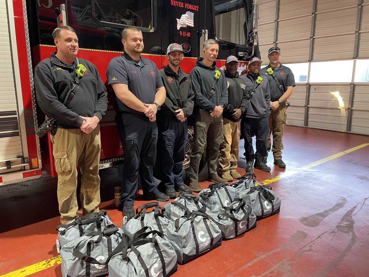 GeorgiaPinesCSB's tweet photo. GPCSB Staff recently met with the Cairo Fire Department to discuss solutions when responding to incidents involving individuals that may have behavioral issues. We were able to gift them with ten Carter Kits, and provide hands-on creative ways to deal with CBT/DBT intervention. https://t.co/eODbbCanC7